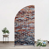 Aperturee - Aperturee Old Style With Retro Brick Wall Photo Half Moon Arch Backdrop